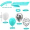 60pcs Teal Blue, Silver, and White Balloons - 12 Inch Turquoise and Silver Metallic Confetti Balloons Kit with Ribbons for Wedding, Bridal, Baby Shower, Birthday, Graduation, and Prom Party Decorations